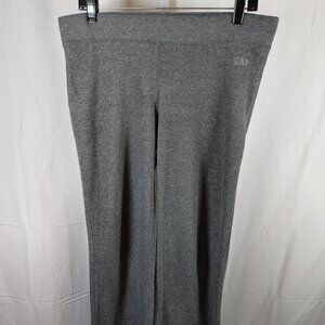Gap Size S Wide Leg Cropped Pants Gray Ribbed For Womens